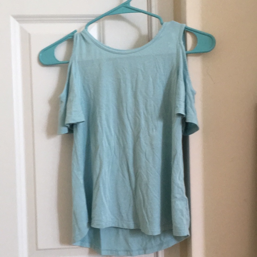 Old Navy light blue cold shoulder shirt